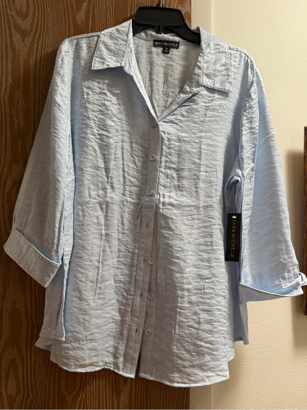 Sara Michelle light blue blouse